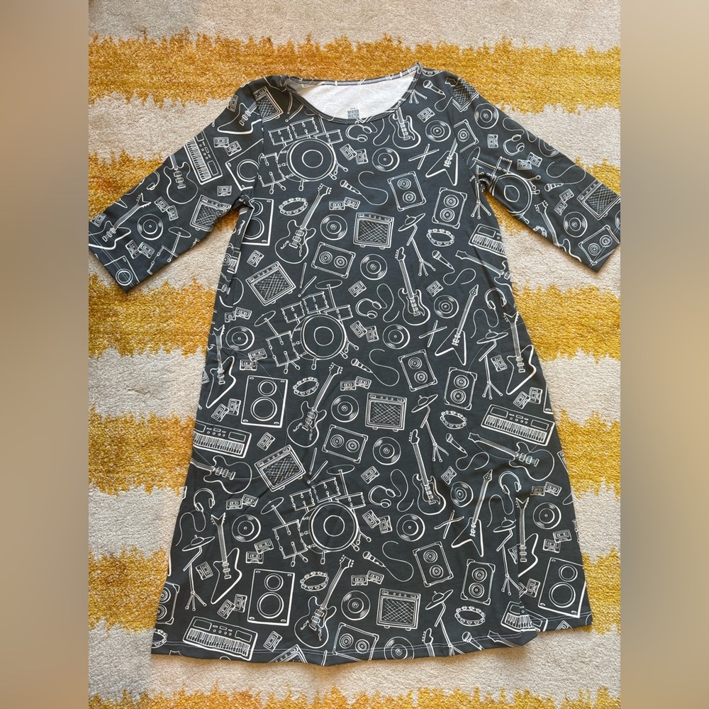 Winter Water Factory Helsinki dress rock band charcoal XS 100% Cotton